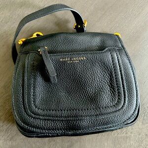 Marc Jacobs Black Crossbody Bag with Gold Accents